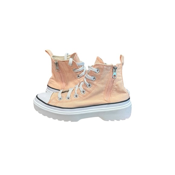 Converse Chuck Lugged Lift Hi Platform Sneaker Coral Peach Canvas Big Girls 4 - Picture 1 of 12